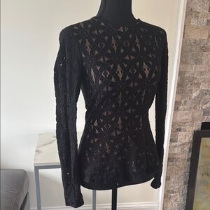 Elegant Black Lace Top